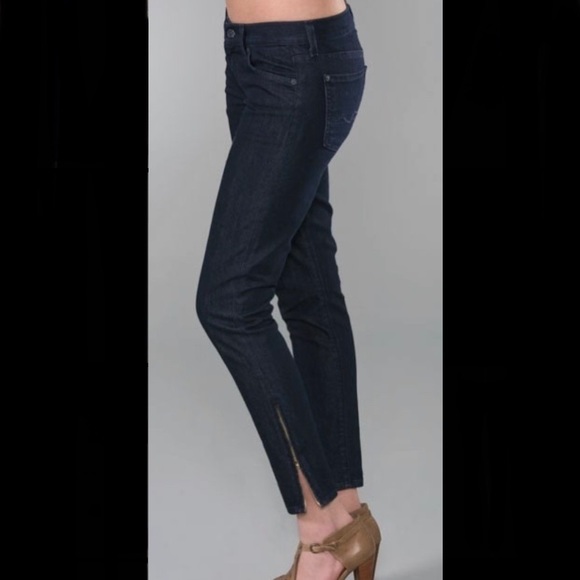 7 For All Mankind Denim - 7 For All Mankind Gwenevere Dark Wash Zippper Jean